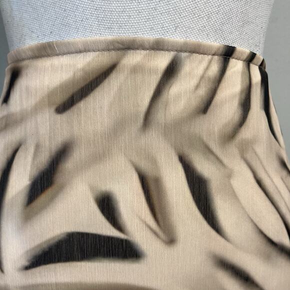 BooHoo Skirt size 10 Long Maxi Black Khaki Sheer Tiger Striped A Line Modest - Picture 4 of 10
